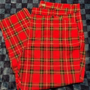Old Navy Red Plaid Pixie Skinny Pants